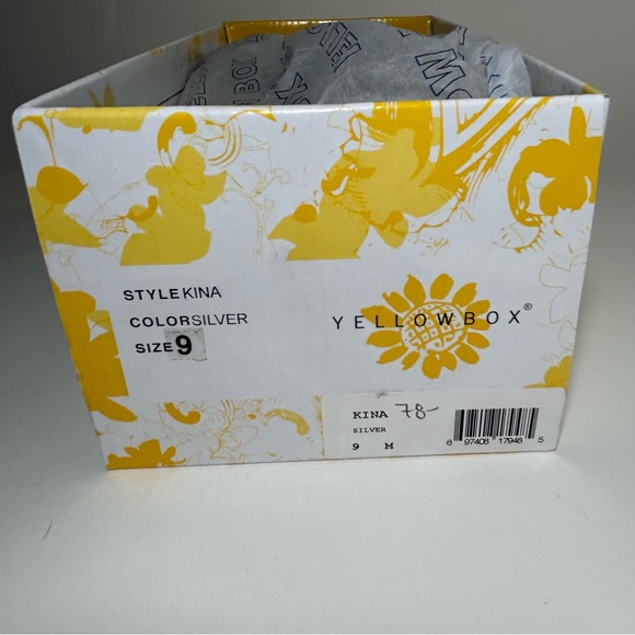 Beautiful Yellow Box Kina Slip On Shoes Sequin Silver Platform Wedge Heel Size 9 - Picture 11 of 12